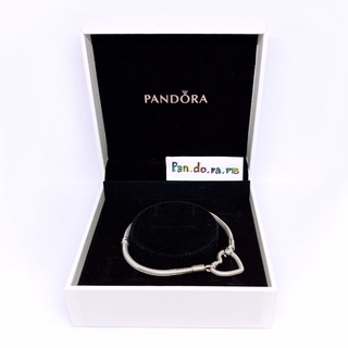 [พร้อมส่ง สินค้าแท้ 💯] Pandora Pandora Moments Heart Closure Snake Chain Bracelet