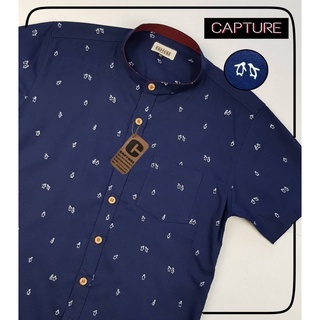 เสื้อเชิ้ต คอจีน ลายแพนกวิ้น มีถึงไซส์ 4xL
