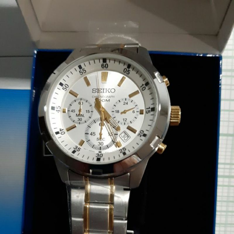 Seiko chronograph 4T53 two tone