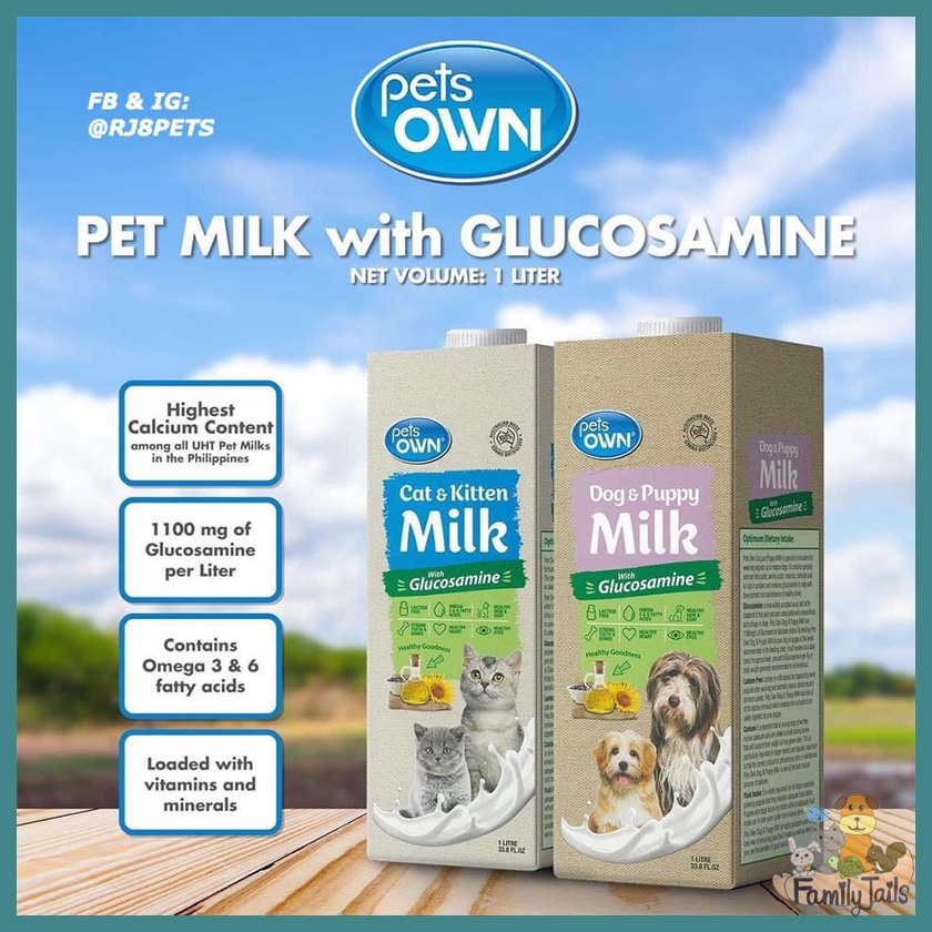 Pets Own Puppy Milk 1000ML นมพร้อมดื่มสำหรับลูกสุนัขและลูกแมว