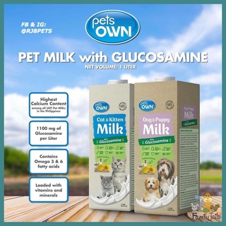 Pets Own Puppy Milk 1000ML นมพร้อมดื่มสำหรับลูกสุนัขและลูกแมว