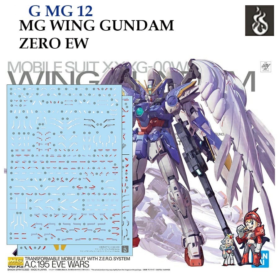 ดีคอลน้ำ [GHOST] MG12  MG 1/100WING GUNDAM ZERO EW VER.KA GUNDAM  [Fluorescent] WATER DECAL MG12 GMG