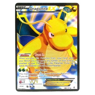 Dragonite EX Card ไคริว 108/111 Pokemon Card Gold Flash Light (Glossy) ภาษาอังกฤษ