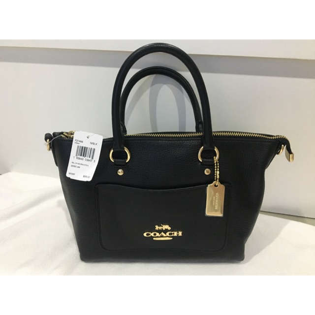 Coach MINI EMMA SATCHEL F31466 สีดำอะไหล่ทอง