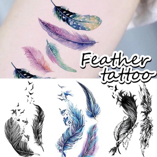 แทททูขนนก fearther tattoo ลายสวย พร้อมส่ง