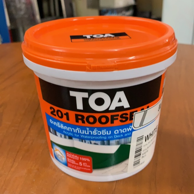 TOA 201 Roofseal อะคริลิกทากันน้ำรั่วซึม ดาดฟ้า หลังคา ขนาด 4 กก. ทีโอเอ รูฟซีล มี 2 สี ขาวและเทา