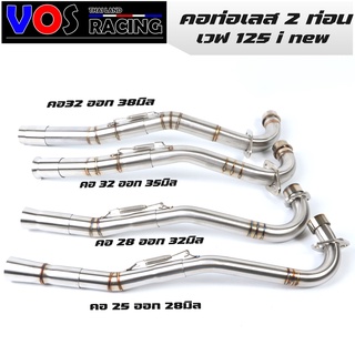 คอท่อเลสW125iNew2012-2019 พร้อมสปริงรุ่น ขนาด 32ออก35มิล/32ออก38มิล/28ออก32มิล/25ออก28มิล ไม่เป็นสนิม