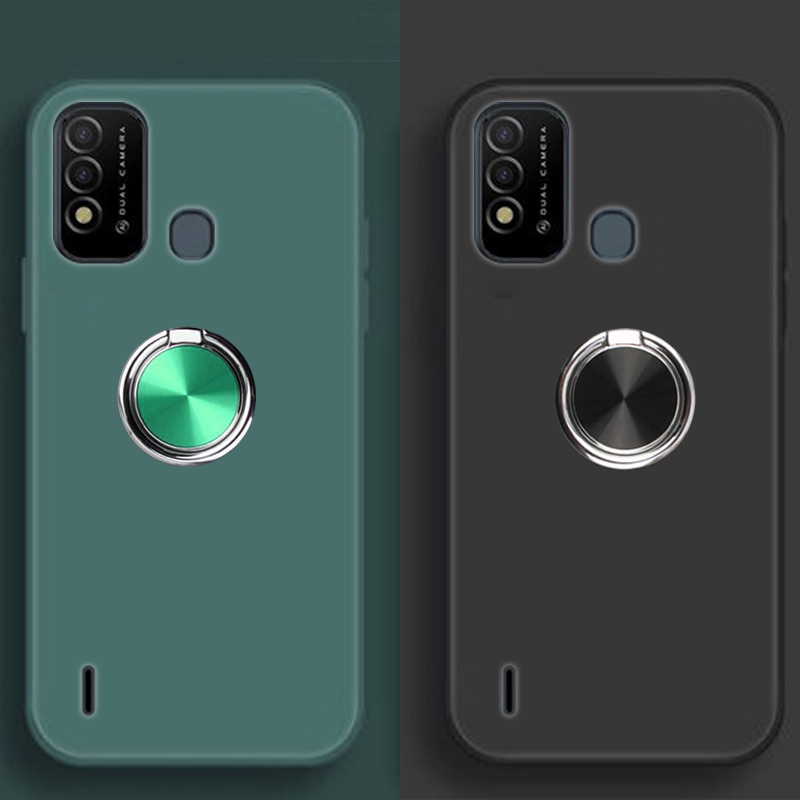 ITEL P37 กรณี Soft TPU ซิลิโคนฝาครอบป้องกันแหวนนิ้วผู้ถือปลอกสําหรับ ITEL P37