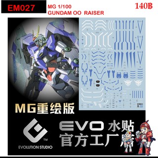 ดีคอลน้ำ [Evo] EM027 OO RAISE MG 1/100 WATER DECAL FLUORESCENT ดีคอลเรืองแสงในแสงแบลค์ไลค์