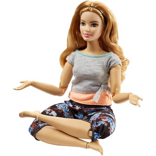 Barbie Made to Move Dolls with 22 Joints and Yoga Clothes, Floral, Pleach FTG84 ตุ๊กตาบาร์บี้ พร้อมข้อต่อ 22 ชิ้น และเสื้อผ้าโยคะ FTG84