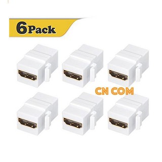 HDMI (6-PACK) HDMI Keystone Jack Insert,Gold Plated HDMI Female to Female Coupler Adapter-White