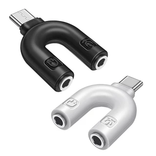 Caravan crew (ไม่รองรับ5G) type-C to 2 3.5mm adapter U-type แจ๊คแปลง Splitter สำหรับต่อไมค์ และโน้ตบุ๊ค และหูฟัง