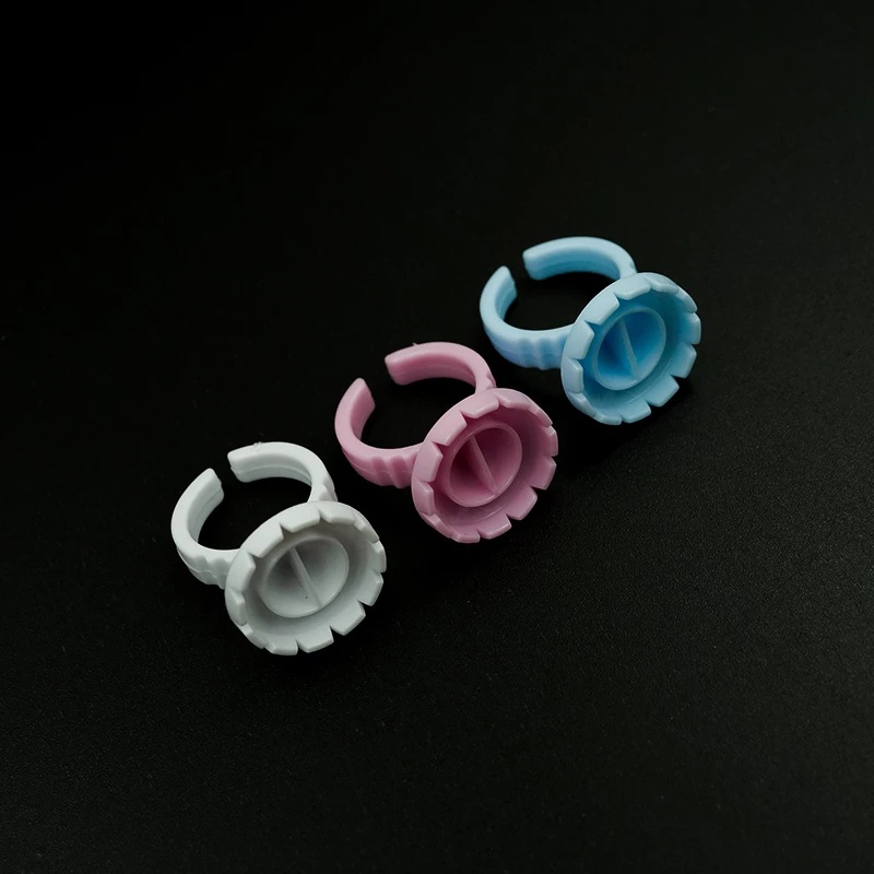 100 แหวนกาวทิ้งสำหรับต่อขนตา มี 2 แบบ 3 สี อุปกรณ์ต่อขนตา