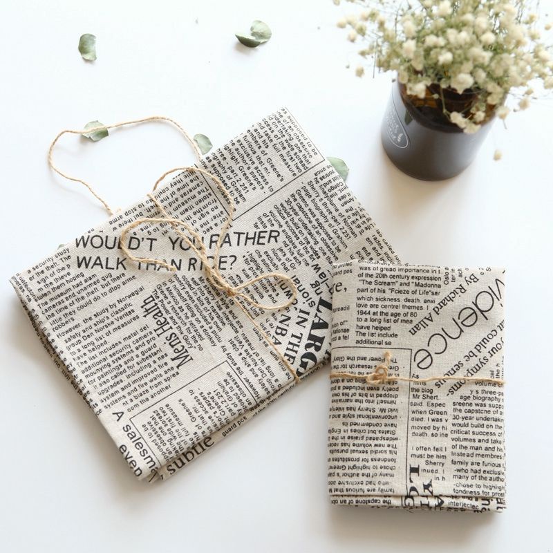 พร้อมส่ง ผ้าปูโต๊ะ ผ้าพร็อพถ่ายรูป ลายกระดาษหนังสือพิมพ์