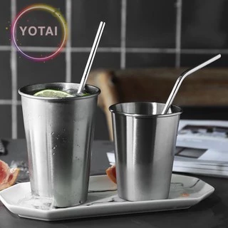 YOTAI หลอดดูดน้ำ แบบปลอดภัย Food-Grade แสตนเลส สแตนเลส สตีล หลอด งอหลอดแสตนเลส หลอดดูดน้ำ พร้อมที่ล้าง