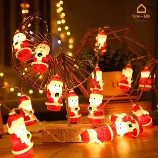 (Ninja-Christmas) สายไฟหิ่งห้อย LED 1.5 3 ม. พลาสติก ลายการ์ตูนซานต้า สําหรับตกแต่งปาร์ตี้คริสต์มาส