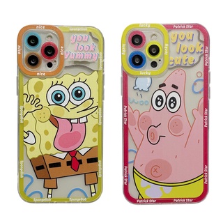 For Samsung A02 A02s A03 A22 A32 A52 A72 M02 M22 M32 A11 A12 A31 A51 A71 A20 A30 A10s A20s A30s A50s SpongeBob &amp; Patrick Soft TPU Case Camera Lens Full Transparent Cover | DFC017