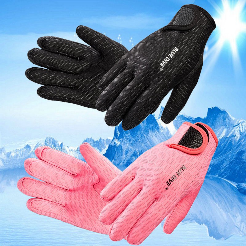 ถุงมือชุดดําน้ํา Neoprene สีชมพู 1.5 มม. Spearfishing Kayaking