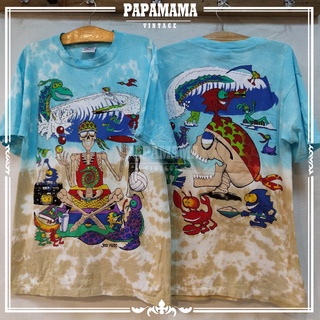 [ JOEY MAR ] tie dye shirt LIQUIN BLUE JOEY MARS @92 เสื้อวง เสื้อทัวร์ วินเทจ papamama vintage