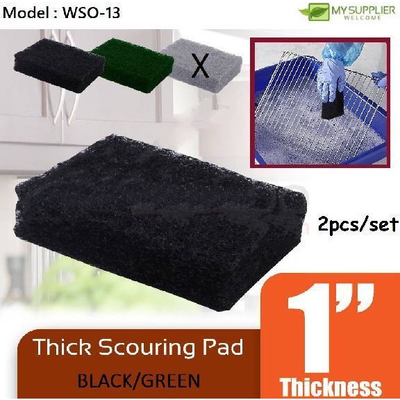 2in1 แผ่นใยขัด 1 นิ้ว (สีสุ่ม Balck/สีเขียว) L9.5xW7xH2.5cm