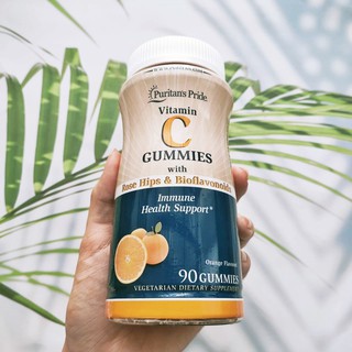 วิตามินซี  Vitamin C Gummies with Rose Hips &amp; Bioflavonoids 90 Gummies (Puritans Pride®) Immune Health Support