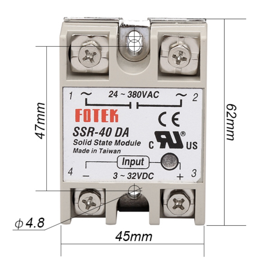 FOTEK Solid State Relay (SSR) 40DA, (SSR) 50DA SSR-40 DA, SSR-50 DA, SSR-75 DA โซลิดสเตทรีเลย์ FOTEK Taiwan