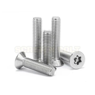 น็อต สกรู หัวเตเปอร์ F ดาว ท็อกซ์ แกนเดือย สแตนเลส 304 เกลียวมิล M3M4M5M6M8 / Flat Head Pin-Torx