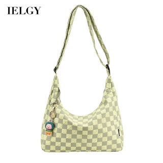 IELGY womens large capacity plaid shoulder messenger bag