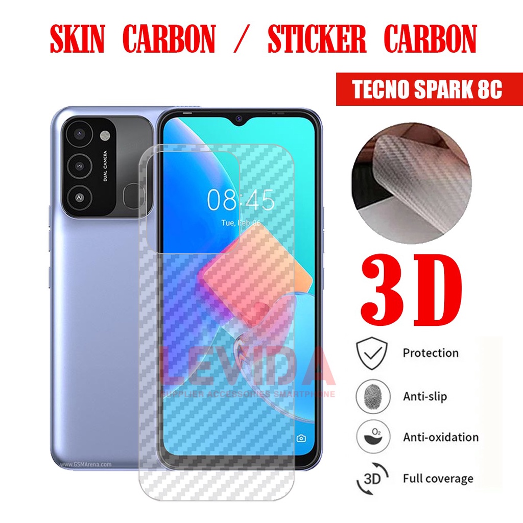 Tecno Spark 8C Carbon Skin 3D Carbon Skin Anti-Scratch Back Carbon Skin