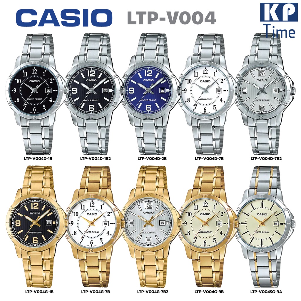 Casio นาฬิกาข้อมือผู้หญิง สายสแตนเลส รุ่น LTP-V004 ของแท้ประกันศูนย์ CMG