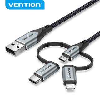 VENTION สายเคเบิ้ลชาร์จเร็ว Type C 3 In 1 Micro Usb สําหรับ Android 2A 2.4A 480Mbps CQJ/CQH