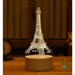UoneHome พร้อมส่ง 🎉 ♥ H034 โคมไฟตั้งโต๊ะขนาดเล็ก 3D โคมไฟอะคริลิค LED ของขวัญวันเกิด โคมไฟแต่งบ้าน แต่งห้องนอน
