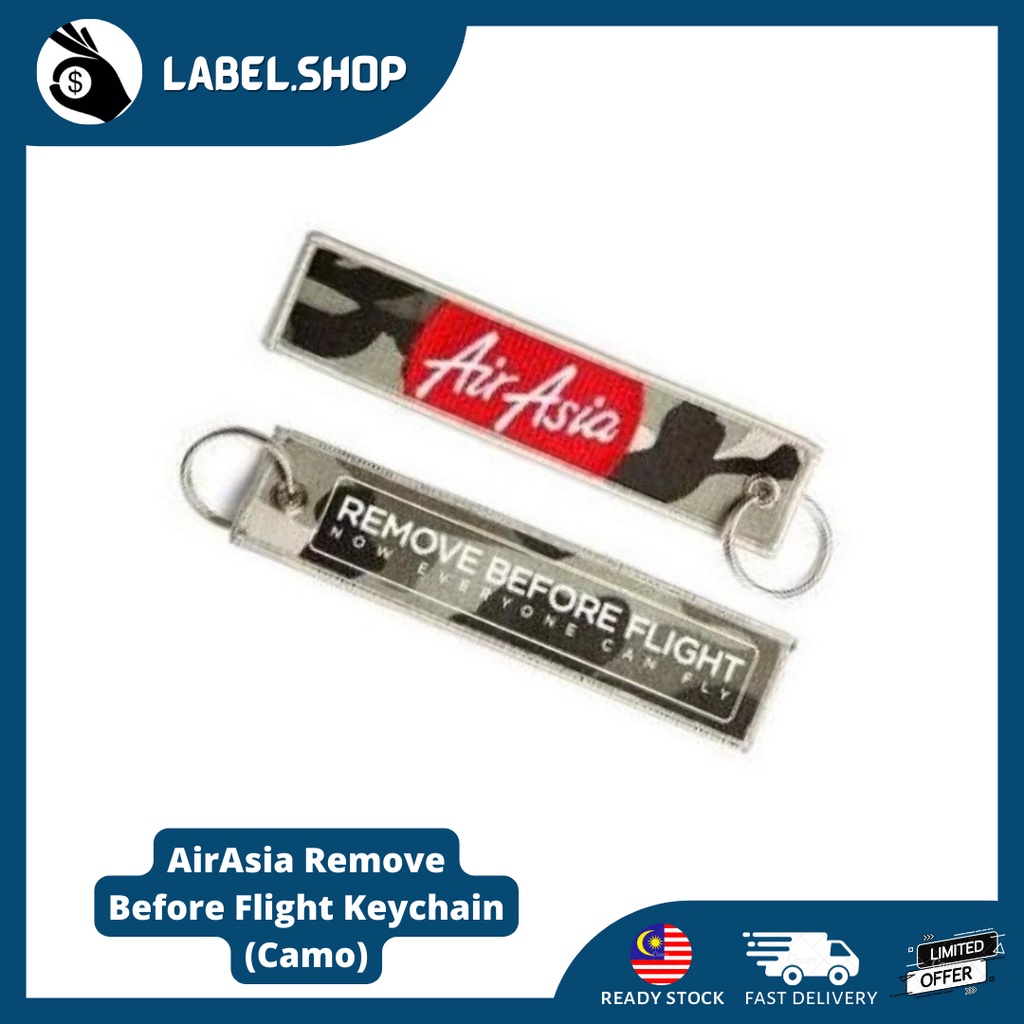 [PENGHANTANA LAJU ]AirAsia Remove Before Flight Keychain (Camo)
