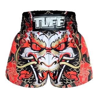 กางเกงซ้อมมวย กางเกงซ้อมมวยกางเกงมวย กางเกงมวยไทย  กางเกงกีฬาTUFF Muay Thai Boxing Shorts Dragon King in Red