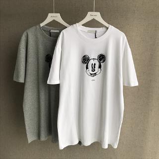 Korean Women Fashion Mickey Print T-shirts Loose Short Sleeve Student Casual Tops