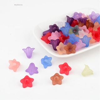 Beadthoven 50pcs Mixed Color Transparent Acrylic Frosted Flower Beads about 16mm in diameter 12mm thick hole: 1.5mm