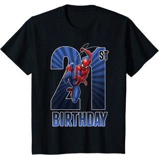 เสื้อยืด ผ้าฝ้ายแท้ พิมพ์ลายกราฟฟิค Marvel Spider-Man Swinging 21st ระบายอากาศ คุณภาพสูง สําหรับผู้ชาย