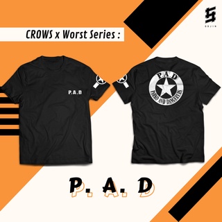 เสื้อยืดผู้ชาย เสื้อยืด ผ้าฝ้าย พิมพ์ลาย Crows X Worst Series Parko and Dangerers ยุค 24s สําหรับผู้ชาย S-5XL