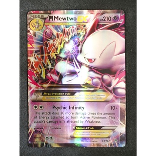 Mewtwo Mega EX 64/162 มิวทู Pokemon Card (เคลือบพลาสติก) ภาษาอังกฤษ