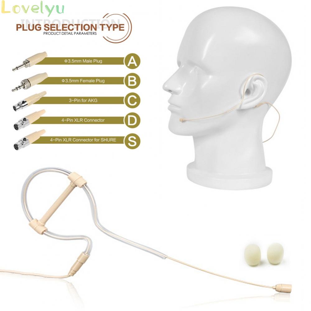 <READY STOCK>Beige Single Earhook Headset Mic Headworn Microphone 3.5mm 3 Pin 4 Pin XLR Plug100% brand new！