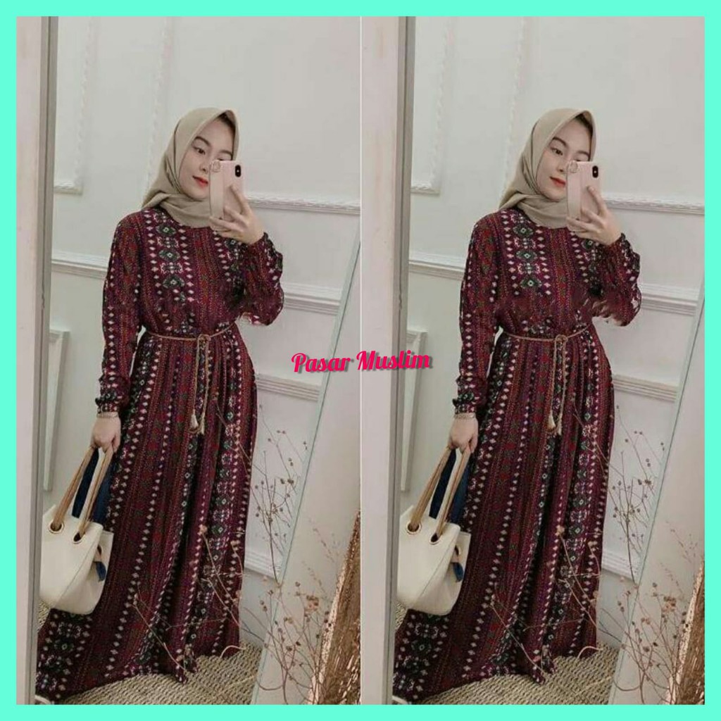 Delia DRESS ETHNIC GAMIS ZIONA MAXI DRESS พรีเมี่ยม