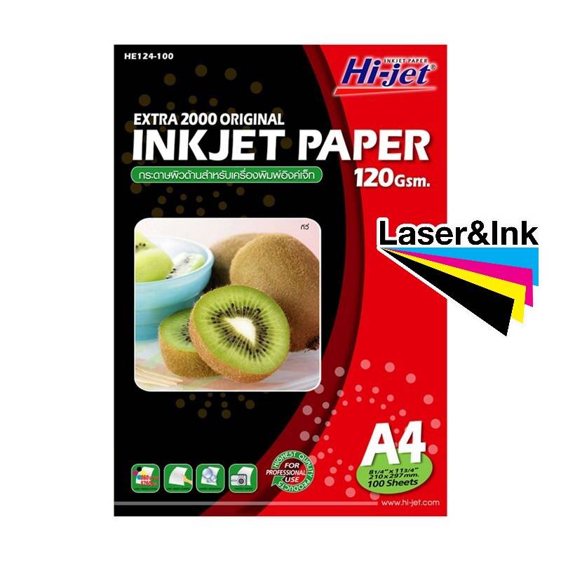 Hi-jet กระดาษอิงค์เจ็ท ผิวด้าน Inkjet Matt Paper 120 แกรม A4 100 แผ่น