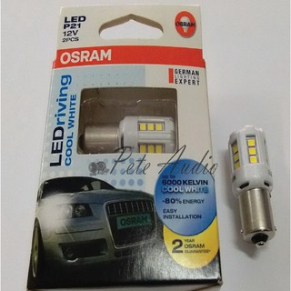 หลอดไฟเบรค Osram Led P21 Cool White - 7456CW (แบบขั้วเขี้ยว)