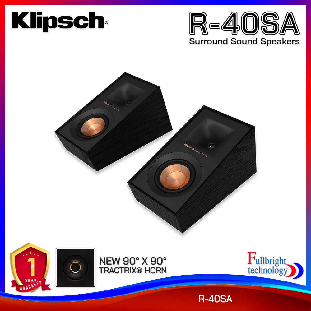 Klipsch R-40SA Surround Speaker ลําโพงเซอร์ราวด์ ระบบเสียง Dolby Atmos ขนาด 4 นิ้ว ประกันศูนย์ 1 ปี