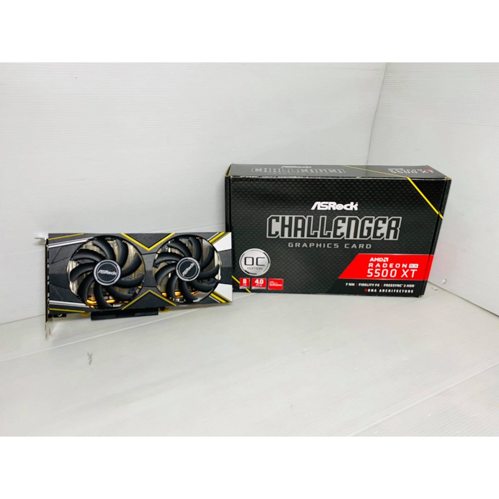 ขายการ์ดจอมือสอง ASROCK CHALLENGER RX5500XT 8GB ต่อไฟเพิ่ม 8pin