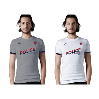 Police Bodysize  เสื้อยืด ทรง Slim fit พอดีตัว สีขาว,เทา ใส่ได้ทั้งผุ้ชาย/ผู้หญิง B404/1