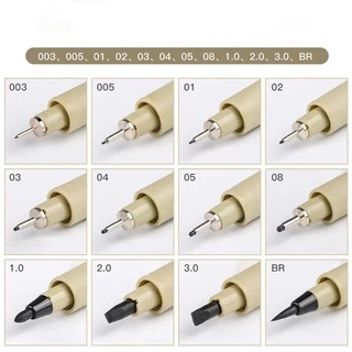 Pigma ปากกาวาดภาพ ขนแปรงนุ่ม 005 01 02 03 04 05 08 1.0