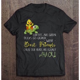 เสื้อยืด พิมพ์ลายเต่า เป็ดสีเขียว Go Quack we are best friends สําหรับผู้ชาย เวอร์ชั่น 2