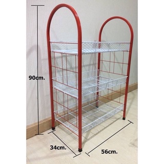 ชั้นวางของ 3 ชั้น ตาถี่ทรงโค้ง 54.5x34.5x74