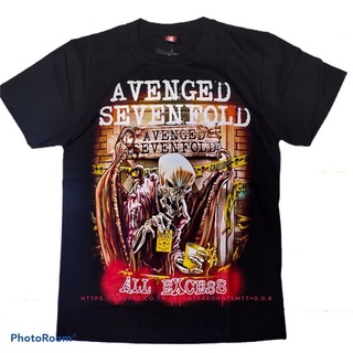 คอลูกเรือ▦เสื้อวง AVENGED SEVENFOLD เสื้อยืด A7X-4XL